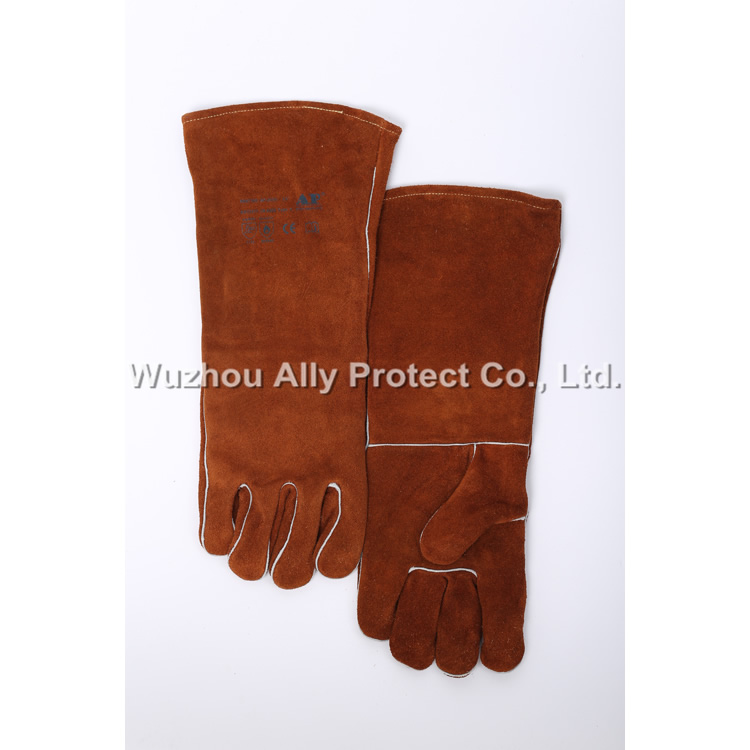 AP-2056 Coffee Lengthen Leather Welding Gloves