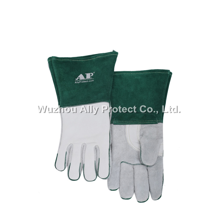 AP-2655 Grey & Green Grain Calfskin W/Split Cowhide Cuffs